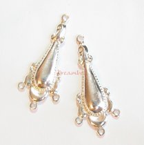 2x Sterling Silver Chandelier Strand Flower Earring Connector