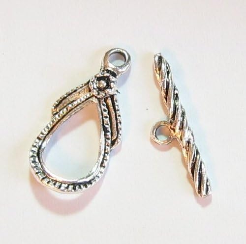 1x Bali Sterling Silver Flower Toggle Clasp - 10.5mm Antique Garden Closure