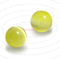 16″ Grade A Fiber Optic Cats Eye Beads 6mm Round Jonquil