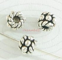 10x Bali Sterling Silver Round Daisy Rope Spacer Beads 4mm