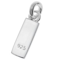 1x 925 Sterling Silver 2016 Year Tag Dangle Charm Pendant 21mm