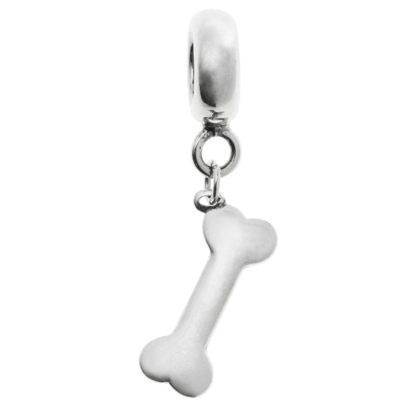 Antique 925 Sterling Silver Dog Bone Best Friend Dangle Bead for European Charm Bracelets
