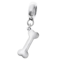 Antique 925 Sterling Silver Dog Bone Best Friend Dangle Bead for European Charm Bracelets