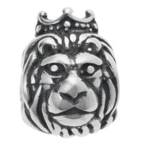 Antique 925 Sterling Silver Lion King Crown Jungle Bead for European Charm Bracelets