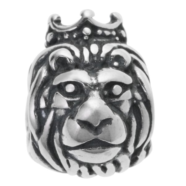 Antique 925 Sterling Silver Lion King Crown Jungle Bead for European Charm Bracelets