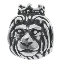 Antique 925 Sterling Silver Lion King Crown Jungle Bead for European Charm Bracelets