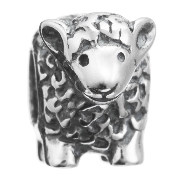 Antique 925 Sterling Silver Baby Lamp Sheep Bead for European Charm Bracelets