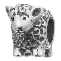 Antique 925 Sterling Silver Baby Lamp Sheep Bead for European Charm Bracelets