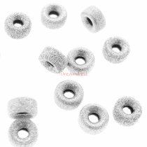 10x Sterling Silver STARDUST RONDELLE Bead 5mm