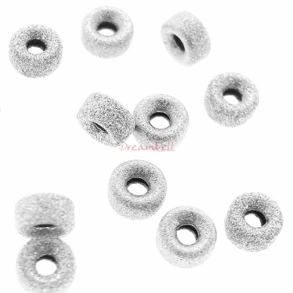 10x Sterling Silver STARDUST RONDELLE Bead 5mm