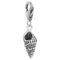Antique 925 Sterling Silver Nautical Seashell Dangle Bead Pendant European Lobster Clip on Charm