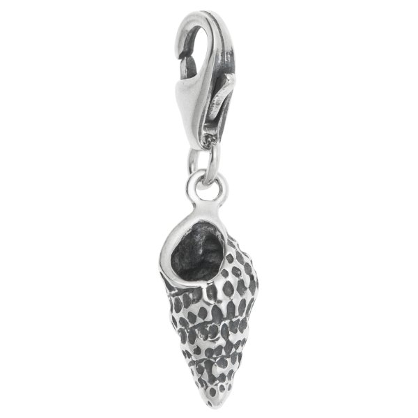 Antique 925 Sterling Silver Nautical Seashell Dangle Bead Pendant European Lobster Clip on Charm