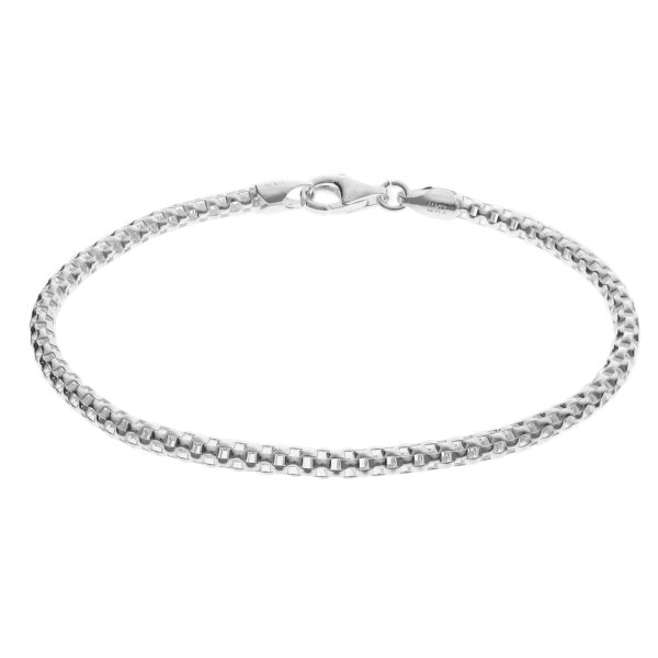 1x Sterling Silver 3mm Popcorn Chain Bracelet for European Bead Charm 7 Inches