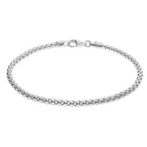 1x Sterling Silver 3mm Popcorn Chain Bracelet for European Bead Charm 8.5 Inches