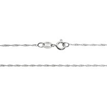 Rhodium on 925 Sterling Silver Singapore Chain Necklace 18 Inches with Spring Ring Clasp