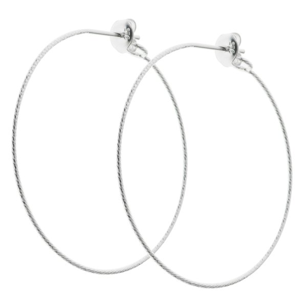 2x Sterling Silver Twisted Earwire Stud Post Hoop Earring Dangle Charm Connector