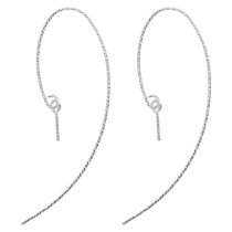2x Sterling Silver Twisted Earwire Pearl Screwed Pin Dangle Earring Connector Hook