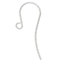2x Sterling Silver Twisted Earwire French Hook Charm Dangle Earring Connector