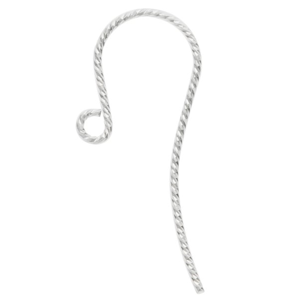 2x Sterling Silver Twisted Earwire French Hook Charm Dangle Earring Connector