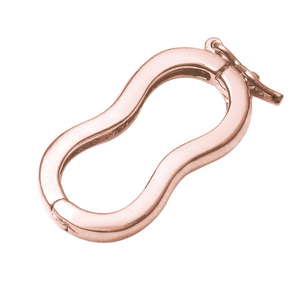 1x 14k Rose Gold-tone 925 Sterling Silver Infinity Connector Pearl Necklace Shortener Enhancer Clasp