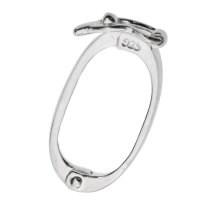 1x 925 Sterling Silver Oval Interchangeable Connector Pearl Necklace Shortener Enhancer Clasp