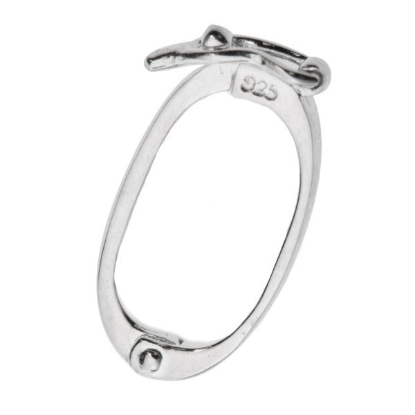 1x 925 Sterling Silver Oval Interchangeable Connector Pearl Necklace Shortener Enhancer Clasp