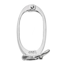 1x 925 Sterling Silver Oval Interchangeable Connector Pearl Necklace Shortener Enhancer Clasp