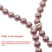 1x 925 Sterling Silver Oval Interchangeable Connector Pearl Necklace Shortener Enhancer Clasp