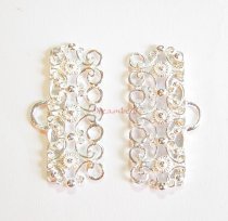 2x Bali Sterling SILVER 7 STRAND LINK CLASP BEAD CONNECTOR 27.5mm