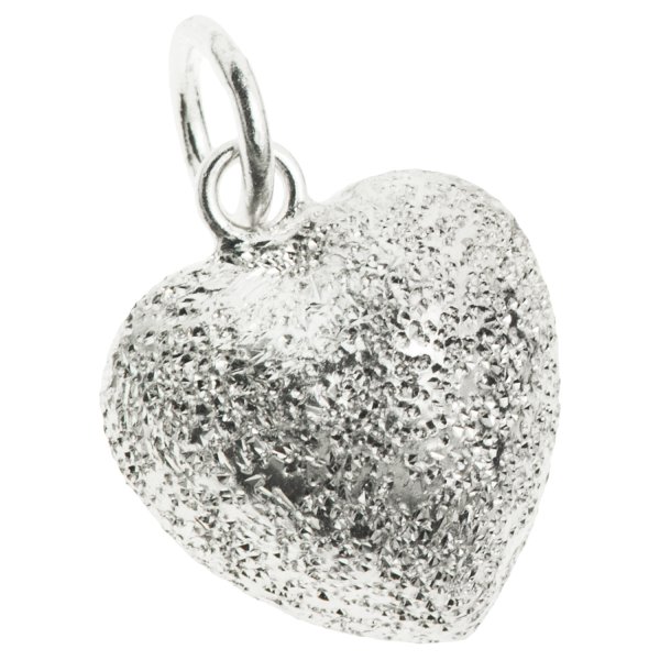 1x Sterling Silver Stardust Sweet Heart Dangle Charm pendant 16mm