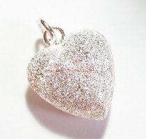 1x Sterling Silver Stardust Sweet Heart Dangle Charm pendant 16mm
