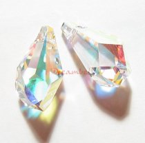 1x SWAROVSKI CRYSTAL 6015 Clear AB 17mm Polygon Drop PENDANT