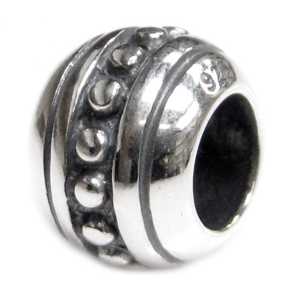 Sterling Silver Round Dot Beads for European Charm Bracelets 9.5mm