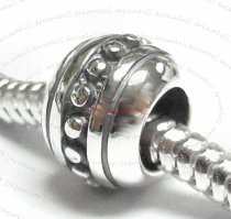 Sterling Silver Round Dot Beads for European Charm Bracelets 9.5mm