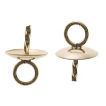 2x 14k Gold Filled 5mm Cup Screwed Eye Pins Bail Pearl Pendant Connector