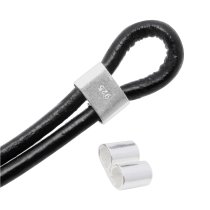 4x STERLING SILVER 2mm LEATHER CORD BINDER