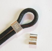 4x STERLING SILVER 2mm LEATHER CORD BINDER