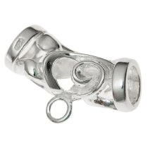 1x Sterling Silver Flower Leaf Bail Pendant Charm Connector Slide