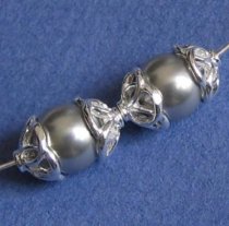 4x Lt.Color Sterling Silver Bali Bead flower Cap 4x 8mm