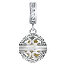 Rhodium on 925 Sterling Silver November Birthstone Yellow CZ Dangle for European Charm Bracelets