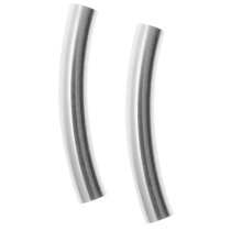 4x 925 Sterling Silver 3mm Curve Round Tube Spacer Bead 20mm