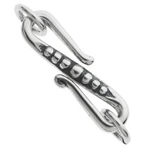 1x Antique 925 Sterling Silver Round Dots S Hook Connector Clasp