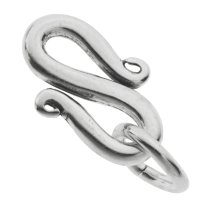 2x Antique 925 Sterling Silver Simplicity S Hook Bead Connector Clasp