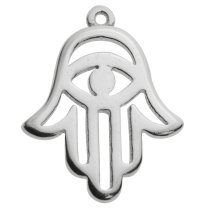 2x 925 Sterling Silver Evil Eye Hamsa Hand of Fatima Protection Luck Dangle Charm Pendant