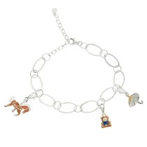 1x 925 Sterling Silver Oval Link Chain Bracelet for European Clip on Charms 8 Inches