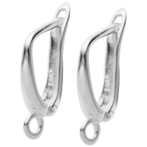 2x 925 Sterling Silver Earwires Hinge Post Earring Connector with Open Ring