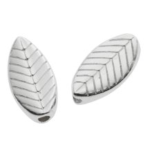 4x 925 Sterling Silver Tree Leaf Tube Bead Spacer