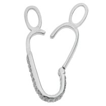 1x Rhodium on 925 Sterling Silver 24mm CZ Interchangeable Clasp Bail Donut Pendant Connector