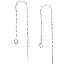 2x 925 Sterling Silver Drop Earring Link Jump Ring Connector Earwire Threader 3.5″