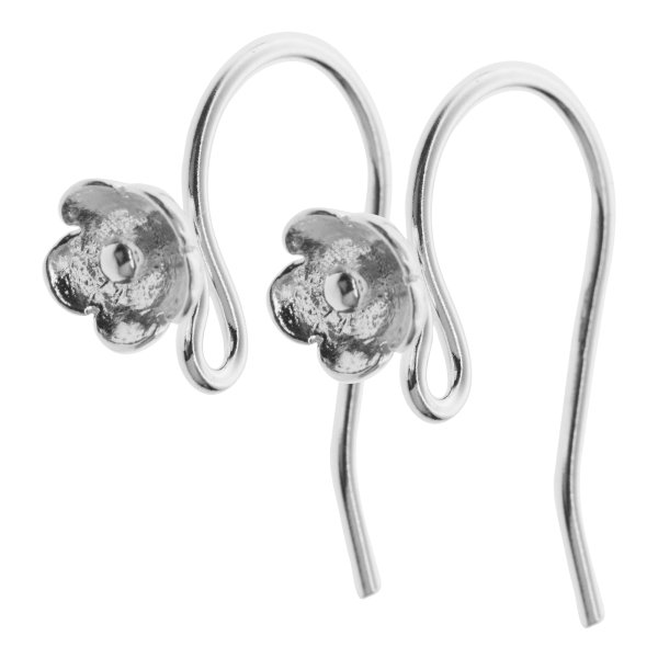 2x 925 Sterling Silver Daisy Flower Earwire Interchangeable Dangle Earring Connector Hook